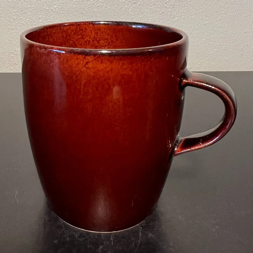 Crate & Barrel MAHOGANY Brown Luster Glazed Mug / Cup ~ Made in Japan